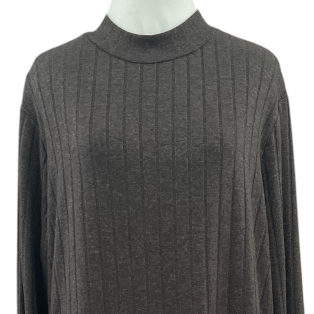 Matty M Women's Heather Pebble Mock Neck Ribbed Tunic Pullover Top Sweater XL - Picture 5 of 13